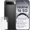 realme Smartphone realme 16 5G, 8GB+256GB, Display AMOLED 120Hz 6,57, Batteria 6500mAh, Fotocamera 50MP Sony IMX852, Protezione IP69K, Ricarica veloce 45W, Dual SIM, Next AI, Nero (Con adattatore)