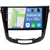 Generic YUNTX Android 16 [6GB+128GB] Autoradio per Nissan X-Trail Qashqai j11 Rouge 2014-2017-[Incorporato Carplay/Android Auto/DSP]-10.1-Free Camera&MIC-2 Din/GPS/Bluetooth 5.0/WiFi/DAB/Comandi al volante