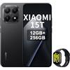 XIAOMI 15T, Smartphone 12+256GB, Display da 6,83 120Hz, MediaTek Dimensity 8400-Ultra, Obiettivo ottico Leica Summilux 50MP, 5500mAh, Garanzia 2 anni, Nero,incluso Smart Watch