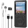 Nimbust Lettore MP3 Bluetooth 5.3 32 GB con display TFT a colori da 1,8 con cuffie, radio, e-book, registrazione, supporto fino a 128 GB, nero