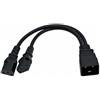 Powice Cavo di alimentazione da 1 a 2 splitter C20 a C13 x 2 spina lettera
