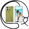 ISOI Cover con Cordino per Motorola G86 5G, Custodia Trasparente con Collana Tracolla Laccio Collo Ultra Sottile Morbido TPU Silicone Antiurto AntiGraffio Case, Nero