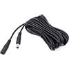 JZK Cavo prolunga alimentazione CC nero 5m, 5,5 x 2,1 mm, adattatore alimentazione femmina a maschio 5,5 x 2,1mm, cavo prolunga CC per telecamera sicurezza CCTV, monitor, DVR/NVR, router, striscia LED
