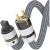 Monosaudio P083 - Cavo di alimentazione High End, 1,5 m, schermatura in rame, 2 poli, HiFi OFC audiofilo, cavo AC IEC, spina Schuko da 16 mm + presa IEC C15 per DVD/amplificatore/decodificatore
