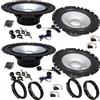 EvoTuning Kit 8 Casse Altoparlanti compatibile con Alpine SXE-1750S per VW Golf VI MK6 dal 2008 al 2012 Anteriori e Posteriori + 4 Anelli Adattatori + 4 Cavi/connettori (no plug and play)