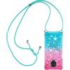 Paekear Custodia per Cellulare con Corda per Xiaomi Redmi Note 9S/Note 9 Pro Case, Liquido Sabbie Mobili Bumper TPU Cover con Collana Practical Stylish/Necklace Cordino Tracolla