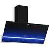 Klarstein Illuminosa Cappa Cucina 90cm - Cappa Angolare, 818 m³/h, Touch, LED, A++, 3+Boost Velocità, Filtro Carbone, Scarico & Ricircolo, Cappe Inclinate, Led Cappa Cucina