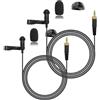 NewTH Confezione da 2 microfoni Lavalier a condensatore omnidirezionali, con cavo, per trasmettitore wireless Sennheiser EW100, G4, G1, G2, G3, EWD1, ME2, ME3, ME4 (confezione da 2 tappi a vite da 3,5