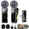 CKOKC Mini Microfono lavalier wireless per iPhone, Android e PC, Microfoni Condensatore a collo con riduzione del rumore, indicatore di batteria e ventaglio anti-vento, per YouTube, TikTok (grigio scuro)