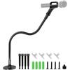Etour Supporto per microfono a collo di cigno da 48,3 cm, robusto e flessibile, con supporto a flangia, ideale per podio, studio, podcast, conferenze, broadcast e streaming