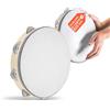 Avilia - Tamburello Tradizionale in Legno Ø25 cm con 8 Sonagli in Metallo, Strumento Musicale Ritmico con Presa Ergonomica, Ideale per Scuole Feste e Performance di Gruppo, Resistente, Suono Brillante