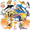 DOITEM 50 Pezzi Assortiti Mini Vinile Plastica Oceano Mare Figure di Animali Giocattolo Set, Realistico Sotto la vita del Mare Figura Bagno Regalo per Bambini Educativi per Bambini Festa