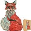 Lubiwood Volpe Furba (29x21 cm) Puzzle in Legno a Forma di Animale Unica - Incoraggia la Creatività & Stimola l'Intelletto - Fornito con Scatola Regalo in Legno