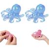 Generic 2 Pezzi Giocattolo Antistress Polpo in Gomma TPR Morbida, Squishy Trasparente con Glitter e Perle, Gioco Sensoriale Rilassante per Bambini e Adulti, Idea Regalo Divertente