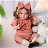 BABESIDE Bambole Reborn Femmina 20 Pollici con Capelli Castani Fatta a Mano, Bambole Neonato con Vestiti e Accessori Giocattolo, Bambole Reborn Regalo per Bambini 3+