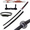 Hashiman Katana Demon - Vera Manga Sciabola + Porta Spada di Legno + Cintura - Catana Giapponese Decorazione Cosplay Giocattolo per Bambini Adulti Gioco Costumi (Kamado Tanjiro)