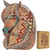 Lubiwood Cavallo Maestoso Deluxe Puzzle in Legno a Forma Unica di Animale (29x21 cm) - Progettato in Europa, Incoraggia la Concentrazione, Fornito con Scatola Regalo in Legno