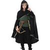 Ezuwail Costume medievale rinascimentale per bambini da pirata vichingo per | Mantello con cappuccio, tunica, pantaloni, cintura, cavaliere, pirata, principe, Hobbit, Robin Hood Cosplay per Ren Fair