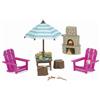 Li'l Woodzeez - Set da giardino per esterni - Patio giocattolo - Mobili per bambole - Accessori per casette da gioco - Playset per bambini - 3 anni +