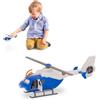 Driven by Battat - Elicottero, 20 cm - Elicottero giocattolo con luci e suoni - Piccolo veicolo di emergenza giocattolo blu - Veicolo di salvataggio per bambini - Parti mobili - 3 anni +