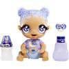 Glitter Babyz MGA'S SELENA STARGAZER - Bambola con 3 cambi di colore, capelli viola glitterati, vestito con luna e stelle, accessori, biberon e ciuccio - Età: 3+ anni
