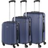 ITACA - Set valigie - Set Valigie Rigide Offerte. Valigia Grande Rigida, Valigia Media Rigida e Bagaglio a Mano. Set di Valigie con Lucchetto Combinazione TSA, Cowboy blu