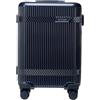 WITTCHEN Trolley cabina in policarbonato Gloss Line | valigia rigida lucida con 4 ruote | Blu Navy