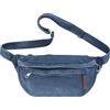 Extolove Marsupio in denim, grande borsa a tracolla da donna, in denim, con cinghia regolabile, Blu scuro, Large