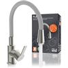 EISL Flexo NI186FLNIGU - Rubinetto flessibile per lavello da cucina, beccuccio alto con tubo soft touch, girevole a 360 gradi, rubinetto da cucina flessibile