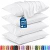 Utopia Bedding Federe king standard, confezione da 4, chiusura a busta, morbido tessuto in microfibra spazzolata, resistenti al restringimento e allo sbiadimento, 51 x 91 cm (king standard, bianco)