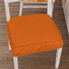 PETTI Artigiani Italiani Cuscini per Sedie con Elastico in Tinta Unita, Coprisedia 40x40 cm, Set da 6 Pezzi, Lavabili, 100% Poliestere, Arancione