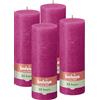 Bolsius - Candela rustica - fucsia - 19 cm - 4 pezzi - candele decorative - senza olio di palma - con cera vegetale naturale
