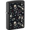 Zippo Grunt Pattern With Skulls Accendino Antivento, Stampa Colorata, Ricaricabile, Design Antivento, Confezione Regalo, Fatto negli Stati Uniti, Colore Nero Opaco