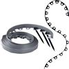 GARDENIX Bordo flessibile per prato, in plastica, grigio, 10 m, 20 ancore, 4 cm, resistente alle intemperie, rotondo, per aiuole, per giardini e robot tosaerba