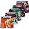 FREEGUN Fgop/3/Bm/Pk5 Boxer Corti, Nero, 6-8 Anni (Pacco da 5) Bambini e Ragazzi
