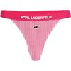 Karl Lagerfeld Donna Ikon Stripe Thong Raspberry/White Stripe XL