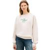 Tommy Hilfiger Donna Felpa Script Terry in Cotone, Avorio (Heather Oatmilk), M