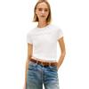 Tommy Jeans Donna T-Shirt Maniche Corte Linear Slim Fit, Bianco (Ecru), XL