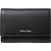 Calvin Klein Foil Logo Trifold W/Zip Pocket Lv04F1117G, Portafogli Donna, Black (Black/Toasted Coconut), Taglia Unica