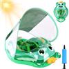 YOOHBERRYS Salvagente Neonato con Parasole, Ciambella Neonato Mare, Anello Galleggiante per Bambini con Parasole UPF50+, Salvagente Galleggiante per bambini da 6 a 36 mesi (Verde)