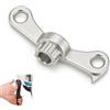 Fresilkora Strumento di rimozione della pedivella per bicicletta, 2 in 1, in metallo, con gancio e attacco dentato, attrezzo per pedivella Shimano argentato per coprimanovella Hollowtech II compatibili, MTB e