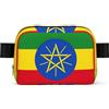 EdWal Marsupio quadrato con stampa bandiera dell'Etiopia per uomo donna marsupio regolabile borsa a tracolla impermeabile borsa a tracolla