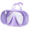Sxhlseller Maschera Subacquea Pieghevole in Silicone |Occhialini da Nuoto Antiappannamento in Vetro Temperato per Adulti, Cinturino Regolabile Comodo e Ampio (PURPLE)