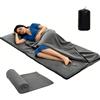 Qnbonrich Sacco a pelo caldo, per campeggio, escursionismo, portatile, in pile polare, anti-pelucchi, 180 x 82 cm, per capanna e viaggi (blu)