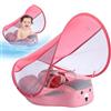 DzpKrka Boa Di Nuoto per Bambino Galleggiante Bambino Galleggiante Piscina Non Gonfiabile per Galleggiante Anti Dondolo Equilibrato con Ombrellone Rimovibile UPF 50+ Boa Da 6 A 36