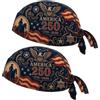 Kaeltsyn Bandana Head Wrap 1776 2026 Poliestere Tie Back Copricapo all'aperto per equitazione, viaggi e raduni patriottici Utilizzare Headwrap Skull Cap patriottica Bandana Bandiera Sciarpa Doo Straccio