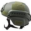 Pesoncarl Casco veloce imbottito 22, 05-23, 62 pollici dimensione libera casco softair paintball guida laterale regolabile supporto NVG protezione antiurto per caccia verde