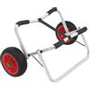 SUBTLETY Carrello kayak pieghevole, canoa regolabile in alluminio con cinghie rimovibili e ruote in plastica, carrello da trasporto, portata fino a 100 kg, carrello da surf per barche, pagaie da SUP,