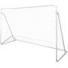 Ziaphsol Porta da calcio, 240 x 90 x 150 cm, in acciaio laccato, rete in poliestere, con ancoraggi a terra e fissaggio, per giardino, prato, tempo libero, allenamento per bambini, club e allenamento