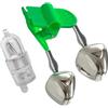 WGBOSMG Canna da pesca notturna a LED con luce di allarme con due campane anelli indicatori clip antiscivolo Campane di allarme per pesca durevole LED morsi allarme allarme con doppia